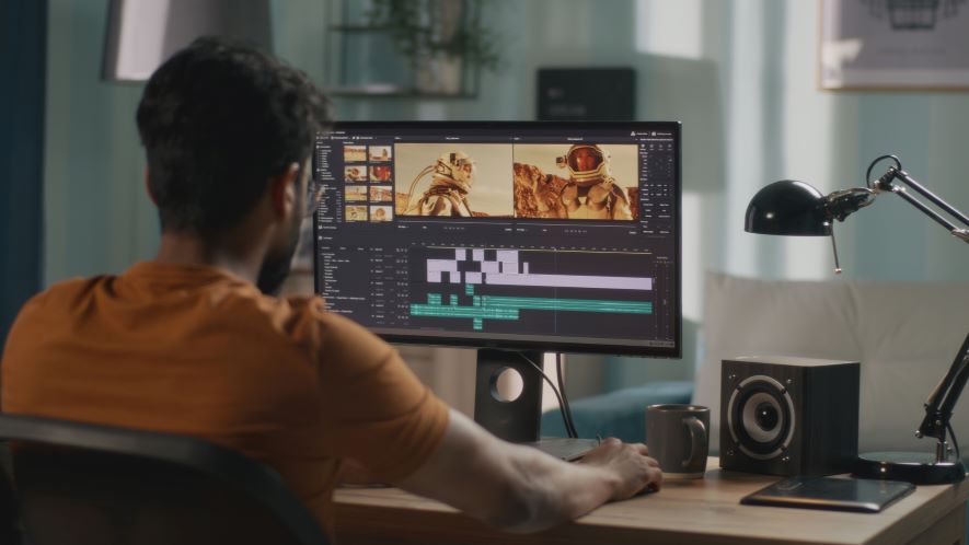 professional video editor working remotely