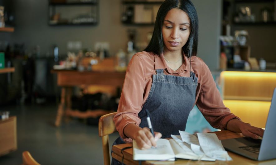 small business owner reviewing financial statements