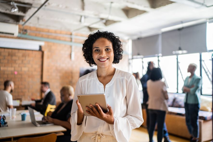 business owner working on marketing strategy