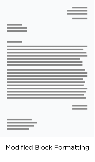 Example of modified block formatting a business letter